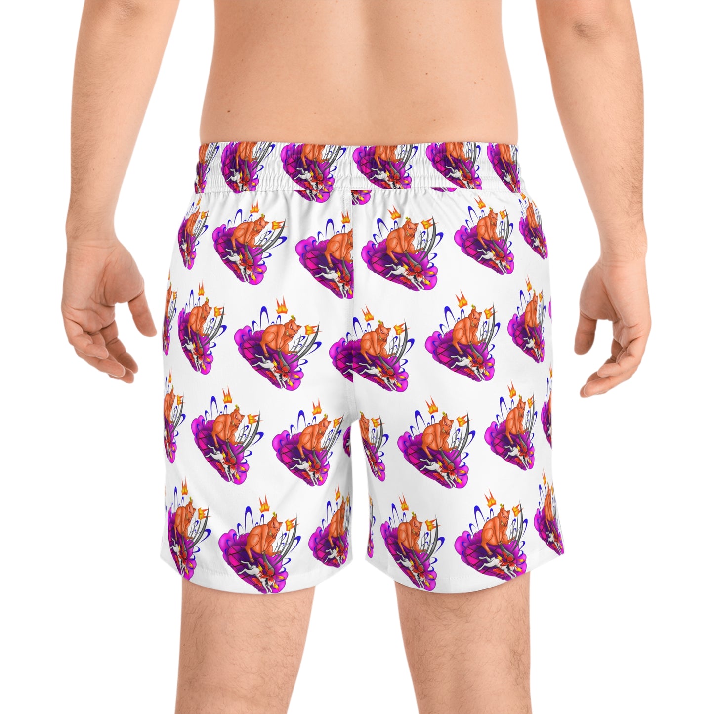 Third Annihilation Men's Mid-Length Swim Shorts (AOP)