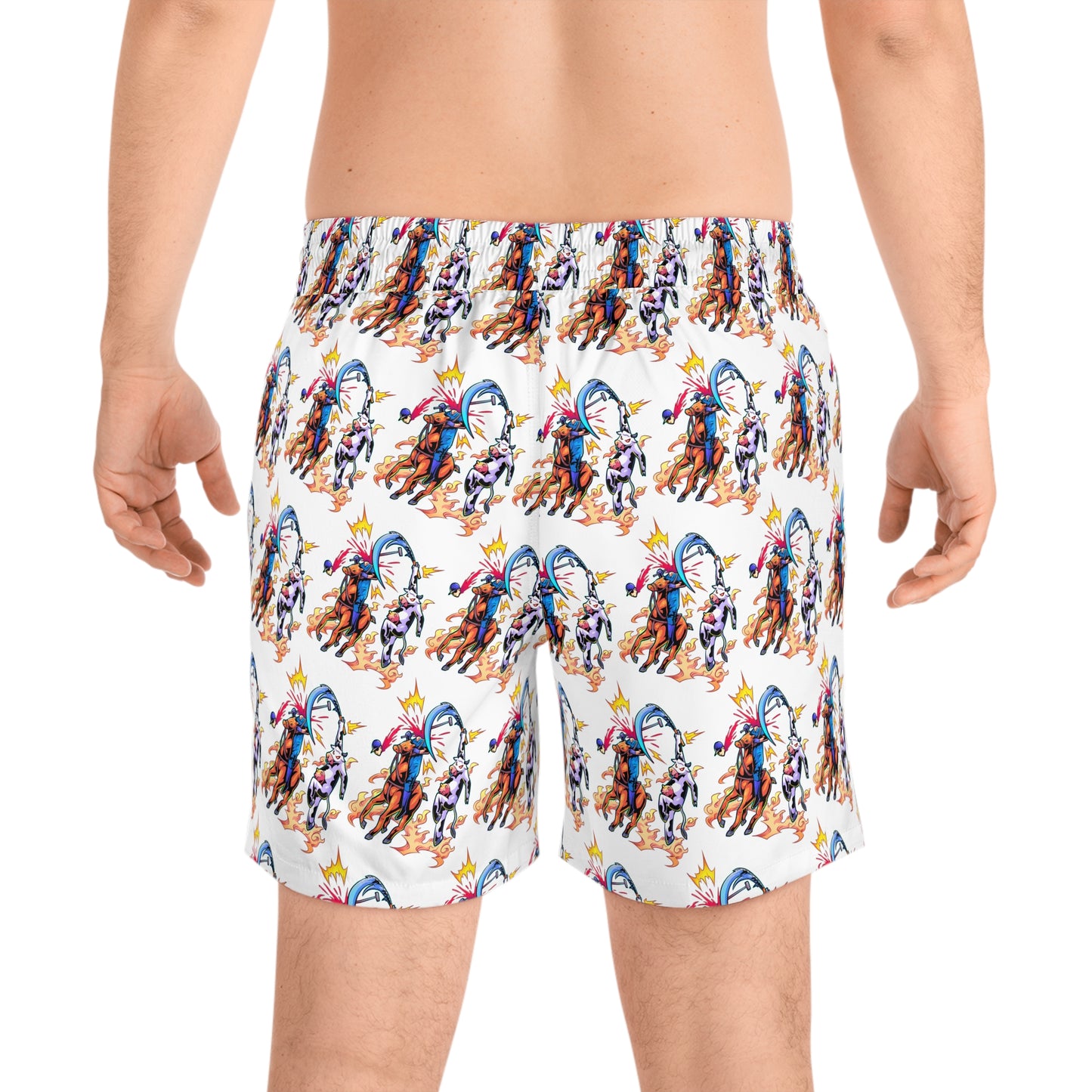 Second Annihilation Men's Mid-Length Swim Shorts (AOP)