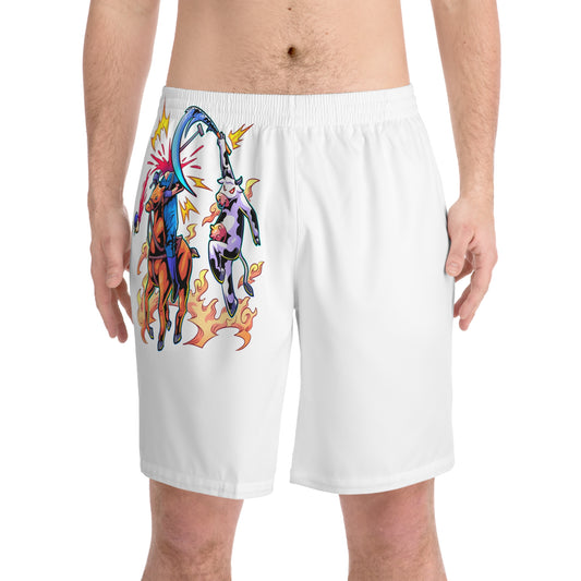 Second Annihilation Men's Elastic Beach Shorts (AOP)