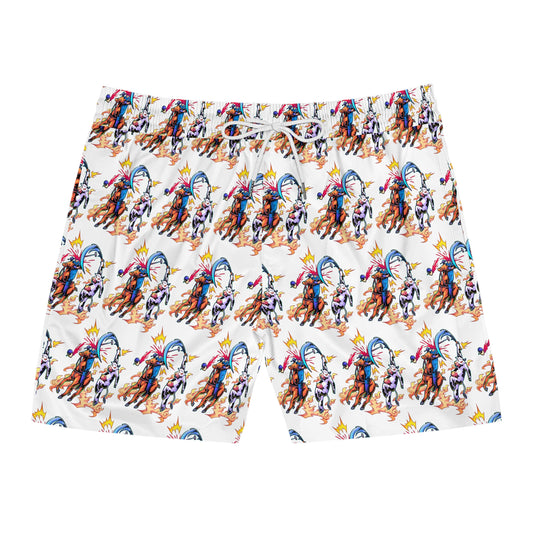 Second Annihilation Men's Mid-Length Swim Shorts (AOP)